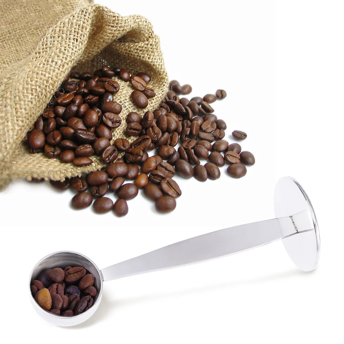 

Coffee Measure Spoon Stainless Steel Tamping Scoop Dual Purpose Measuring Tamper