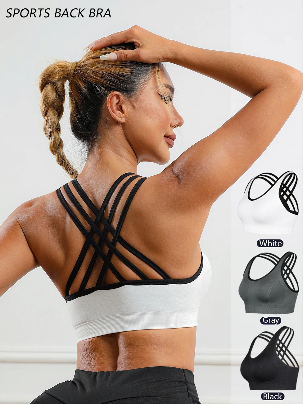 

SALSPOR Yoga Chest Lifting Sports Bra Woman Compression Color Blocking Sportswear Woman Gym Fitness Summer Outdoors TOP