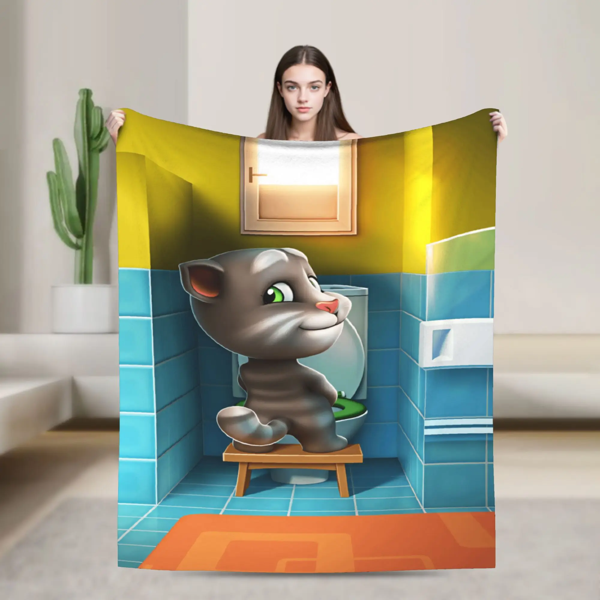 Decorative T-Talking T-Tom And F-Friends Soft Comfy Blanket For Chair Sofa Bed  Novelty Throw Winter Camping Flannel Bedspread