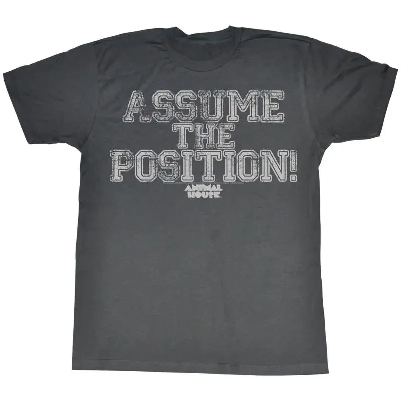 Animal House Tall T Shirt Assume The Position Black Heather