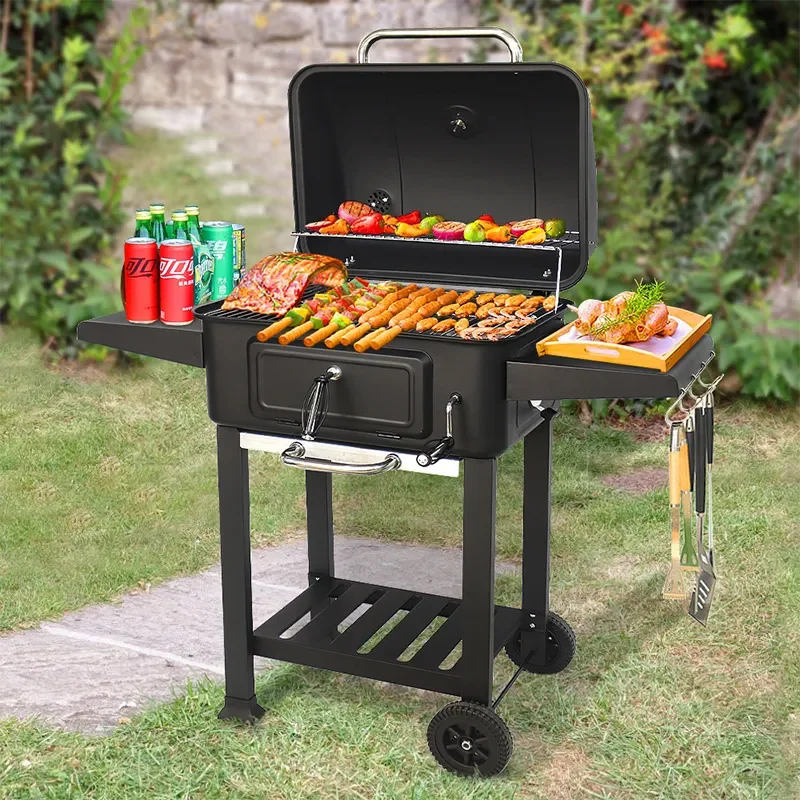 Custom Charcoal BBQ Grill Outdoor Commercial Household Barbecue Garden Villa Courtyard Camping Party Heavy Duty Steel Grate