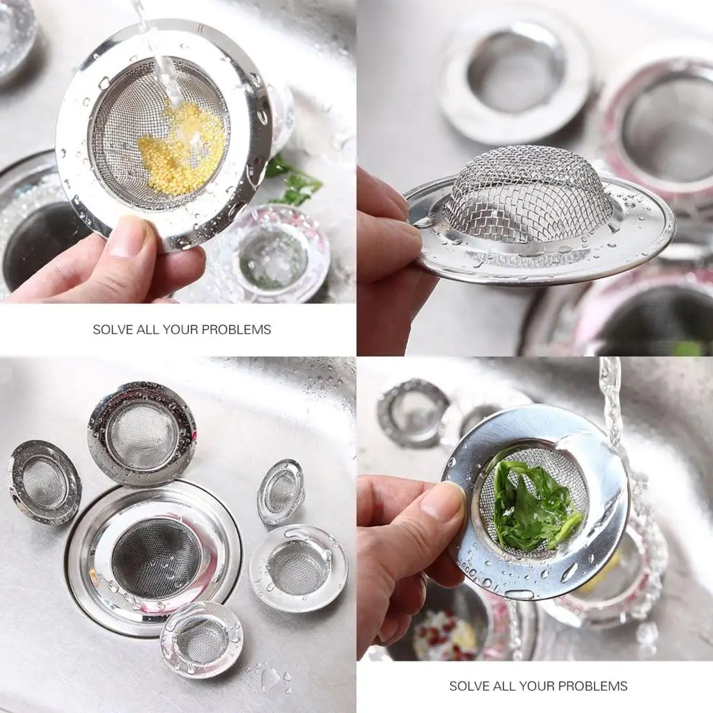 

3 Sizes Universal Stainless Steel Sink Strainer Filter Trap Bathtub Drain Hole H high quality