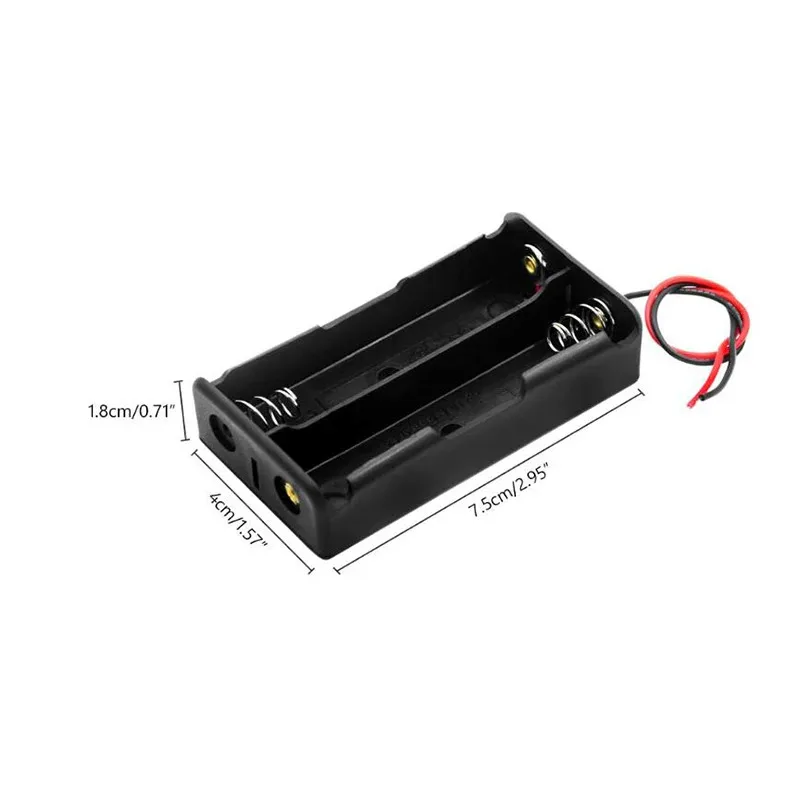 1/2/4pcs Black Plastic AA LR6 HR6 Battery Storage Case Clip Holder Container 1X 2X 3X 4X Battery Storage Box case Wire Lead Pin view 4
