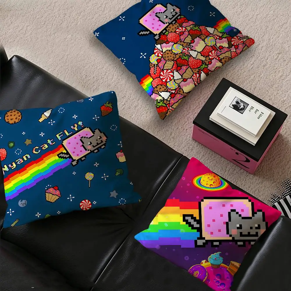 Cute Cartoon Nyan Cat Pillow Anime Pillow Sofa Bed Head Pillow Cover Cushion Cover 45x45 cm Fashion