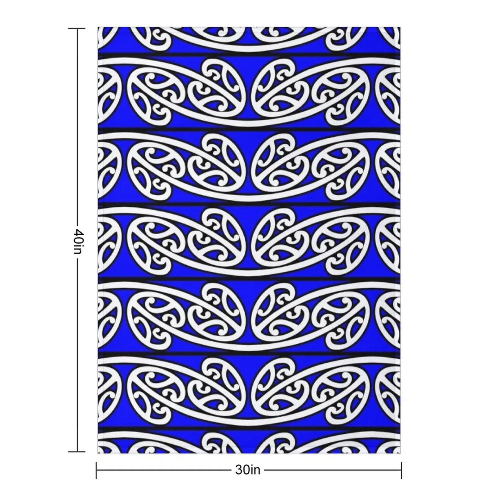 Kowhaiwhai Pattern, Mangopare, Version 5, Blue, Large Throw Blanket Decorative Throw Retros for babies Soft Plaid Blankets