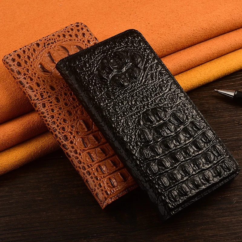 Crocodile Genuine Leather Magnetic Flip Wallet Case For Samsung Galaxy S25 Ultra S24 S23 S22 S26 Plus Ultra All-inclusive Cover