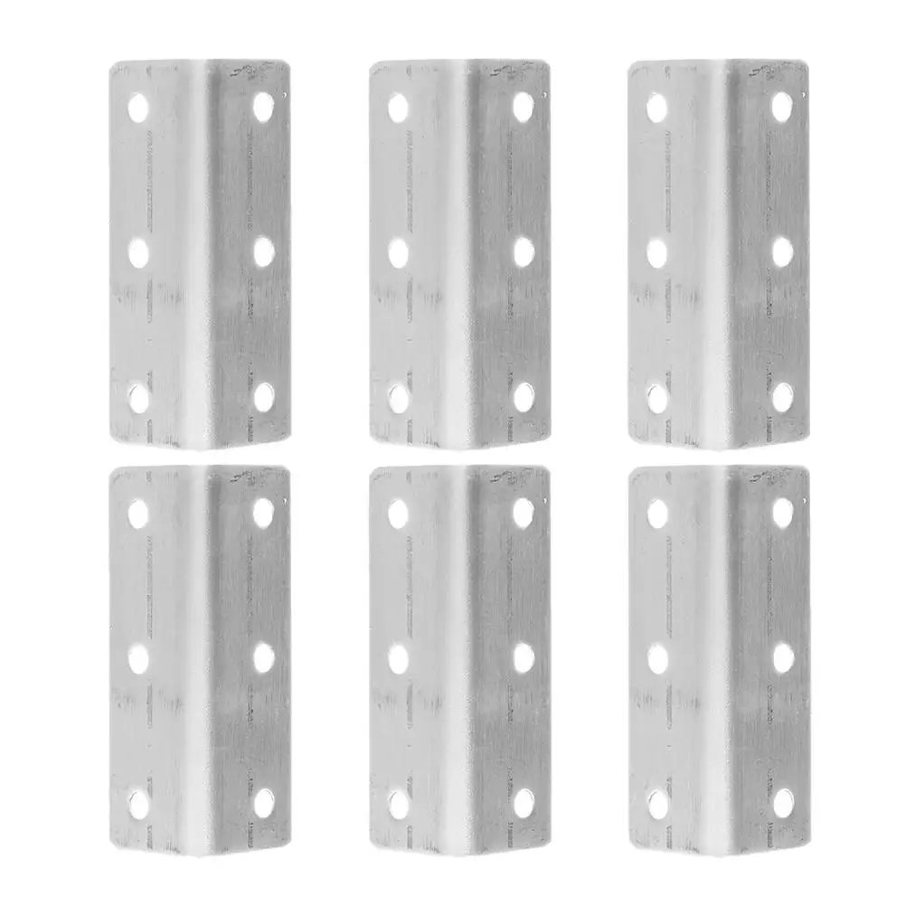 6 staffe angolari in acciaio inossidabile 27x100 L a forma di mensola per armadio Bretelle ad angolo retto Connettori hardware in legno e metallo piccoli