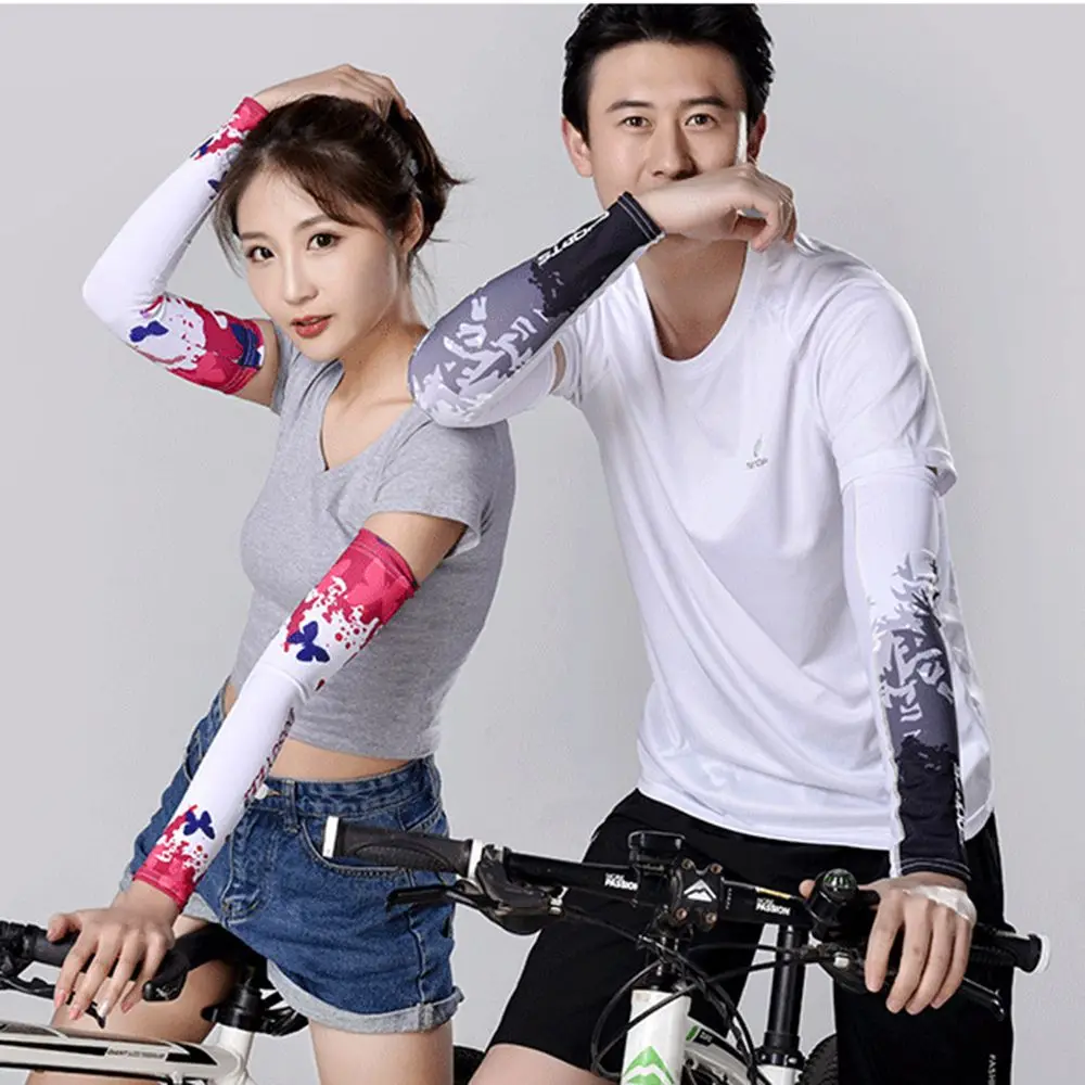 2Pcs Arm Sleeves Warmers Sports Sleeve Sun UV Protection Hand Cover Cooling Warmer Running Fishing Cycling