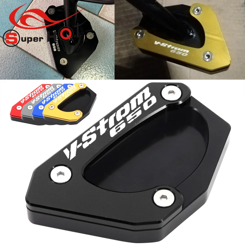 For SUZUKI V-STROM VSTROM DL650 DL 650 650XT XT Motorcycle Accessories Kickstand Foot Side Stand Extension Pad Support Plate