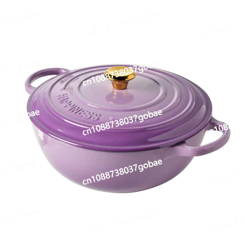 

Эмалированный горшок Чугунный тушеный песок Бытовая многофункциональная сковорода для супа с антипригарным покрытием