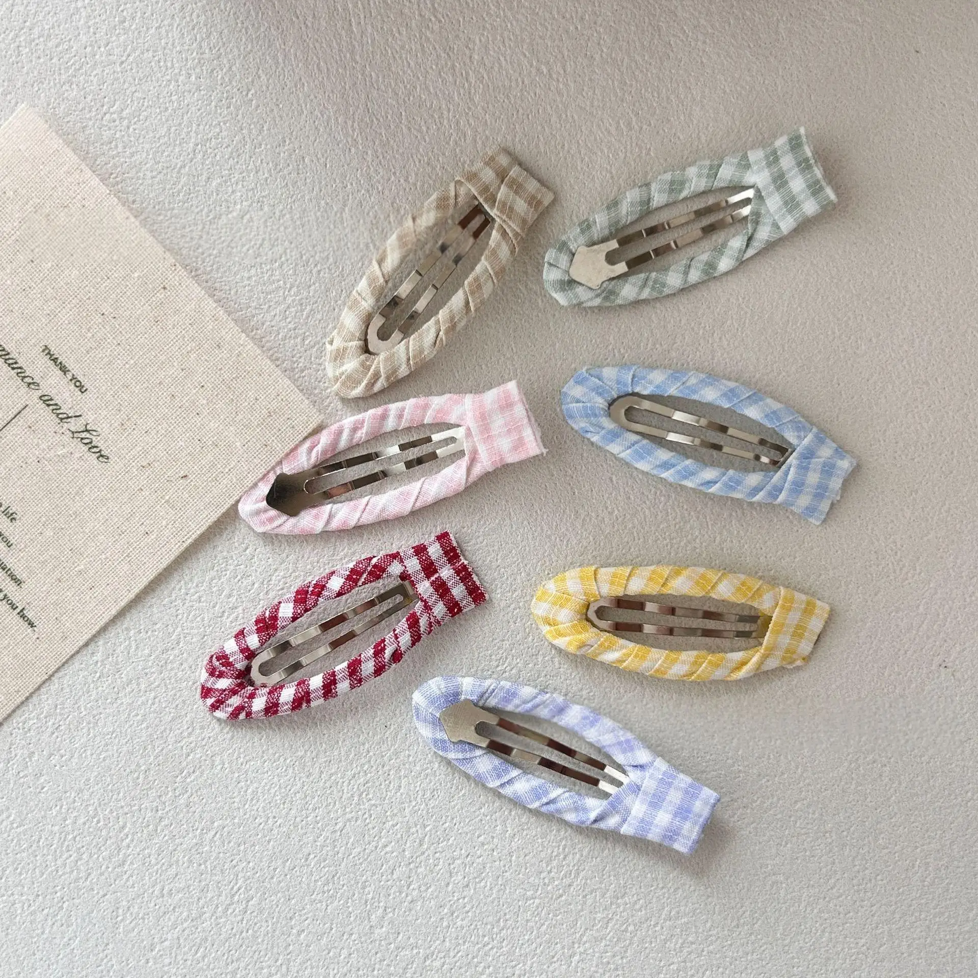 Jewelry Making For 5 Year Old - 20PCS/Lot, Plaid Ribbon Covered Snap Hair