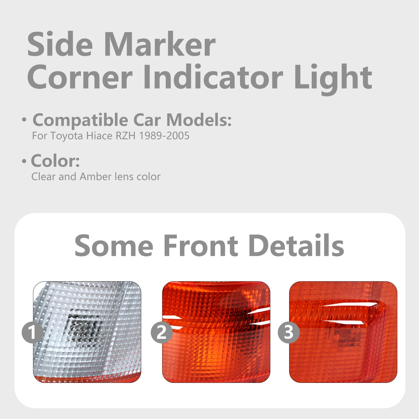 الجانب ماركر ضوء الزاوية لتويوتا هايس 1989-2005 بدوره مؤشر مصباح اليسار واليمين قطع غيار السيارات الملحقات #5