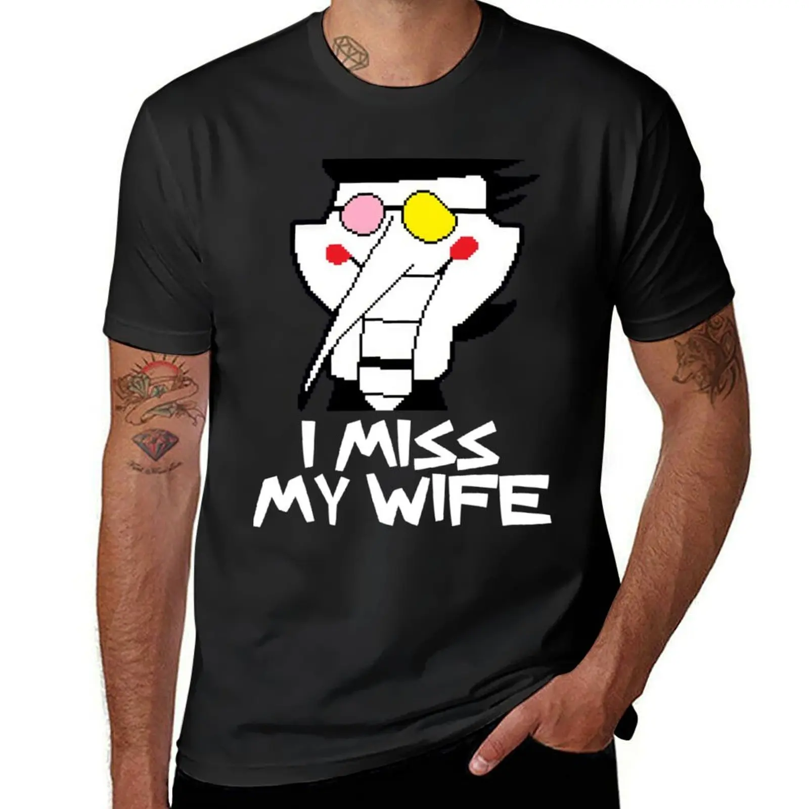 

Spamton memeI miss my wife T-Shirt oversized cute clothes sweat summer tops mens plain t shirts