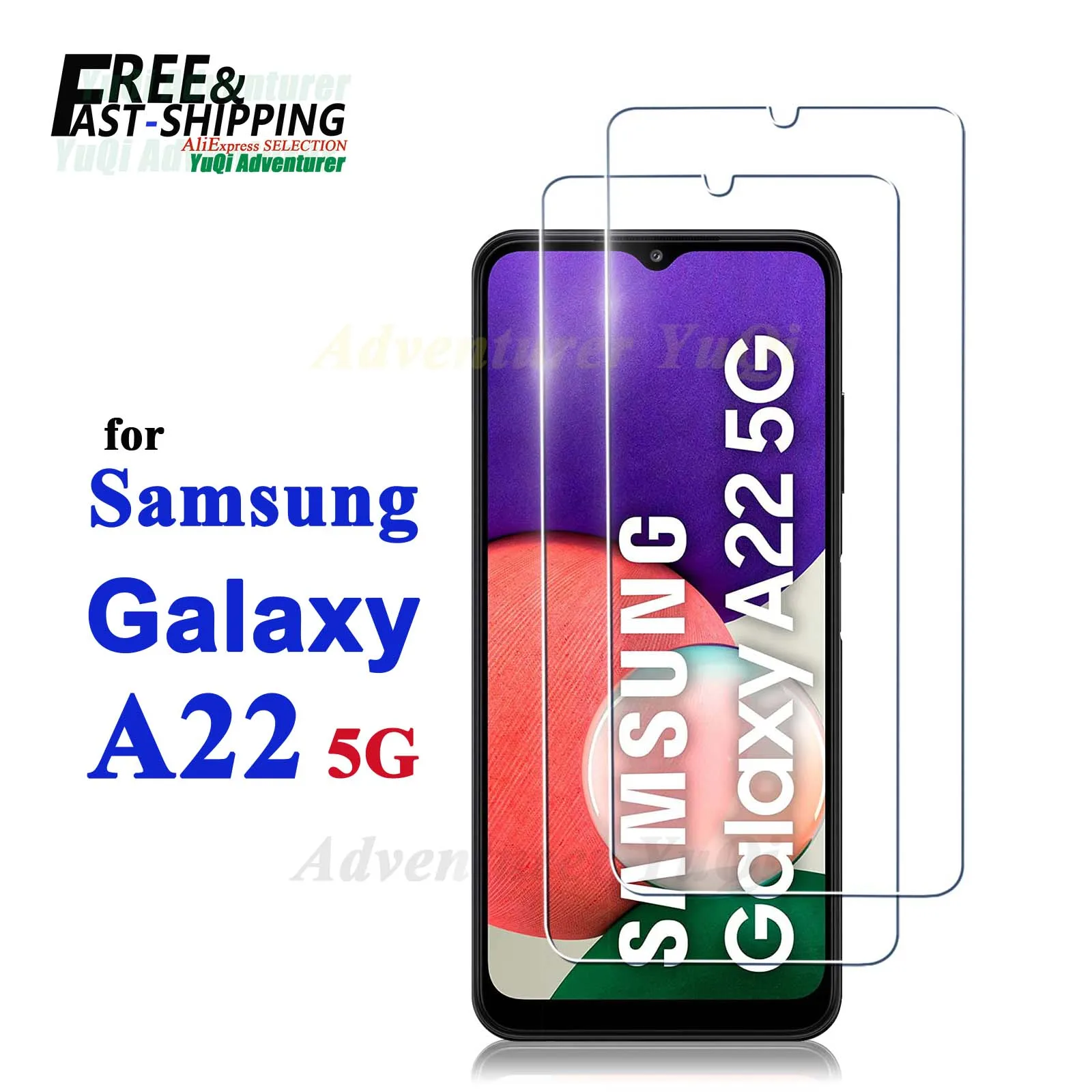 Screen Protector For Samsung Galaxy A22 5G Tempered Glass HD Crystal Clear 9H High Aluminum Anti Scratch Case Friendly