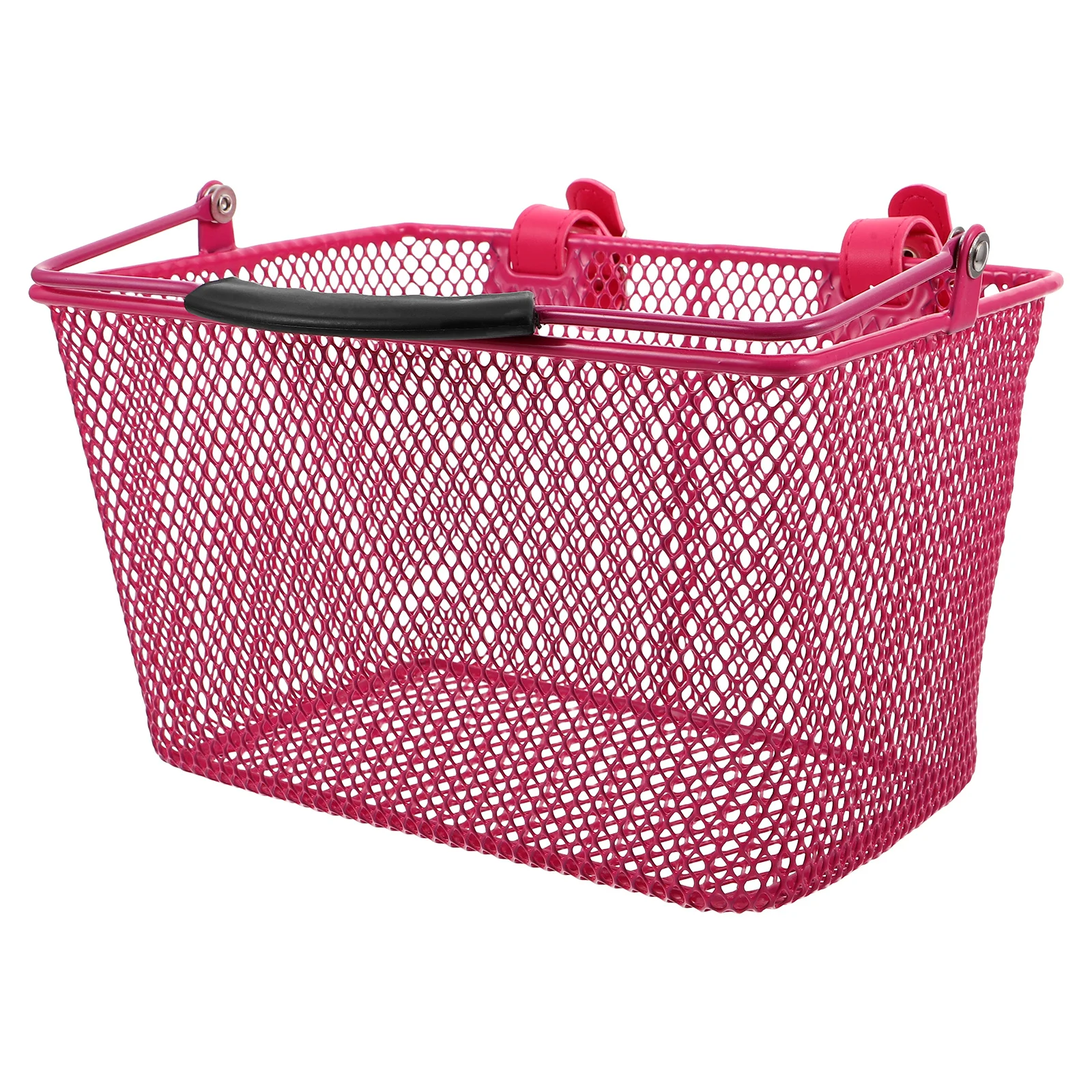 Durable Iron Bike Front Basket Kids Bicycle School Park Handwoven Design Easy Carry Handle Handlebar Basket