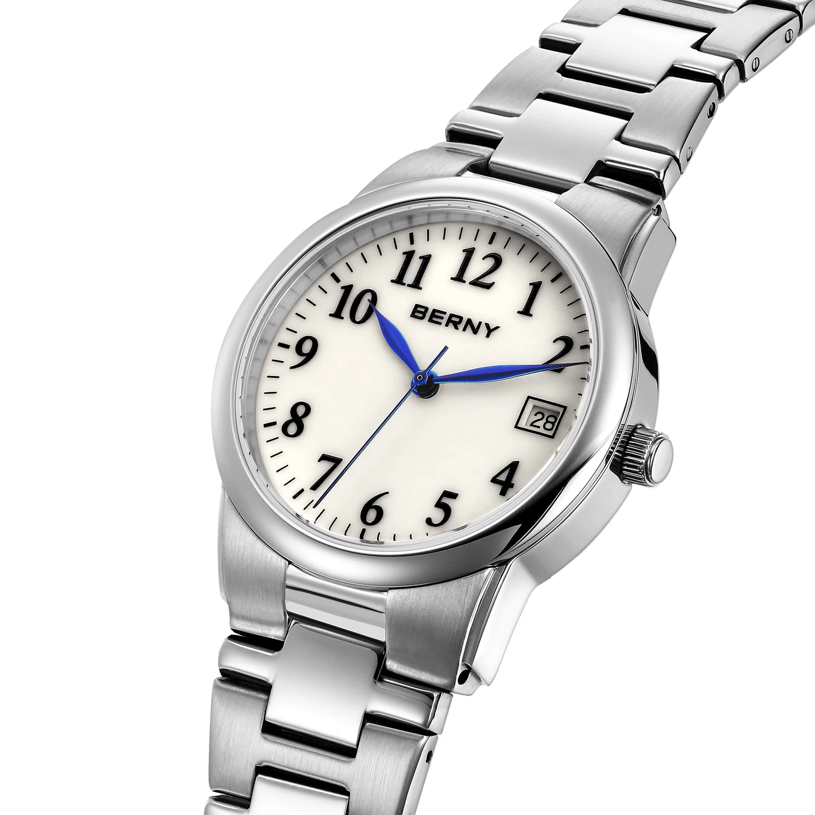 BERNY Women's Watches Full Luminous Dial Fashion Casual Ladies Quartz Watch Calendar Easy Read Elegant Wristwatch
