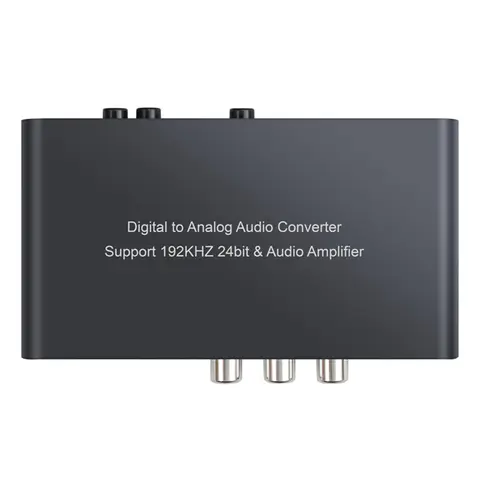 ABKN-Digital To Analog Audio Converter With IR Remote Control Volume 192Khz Coaxial Optical Toslink To L/R RCA 3.5Mm Adapter