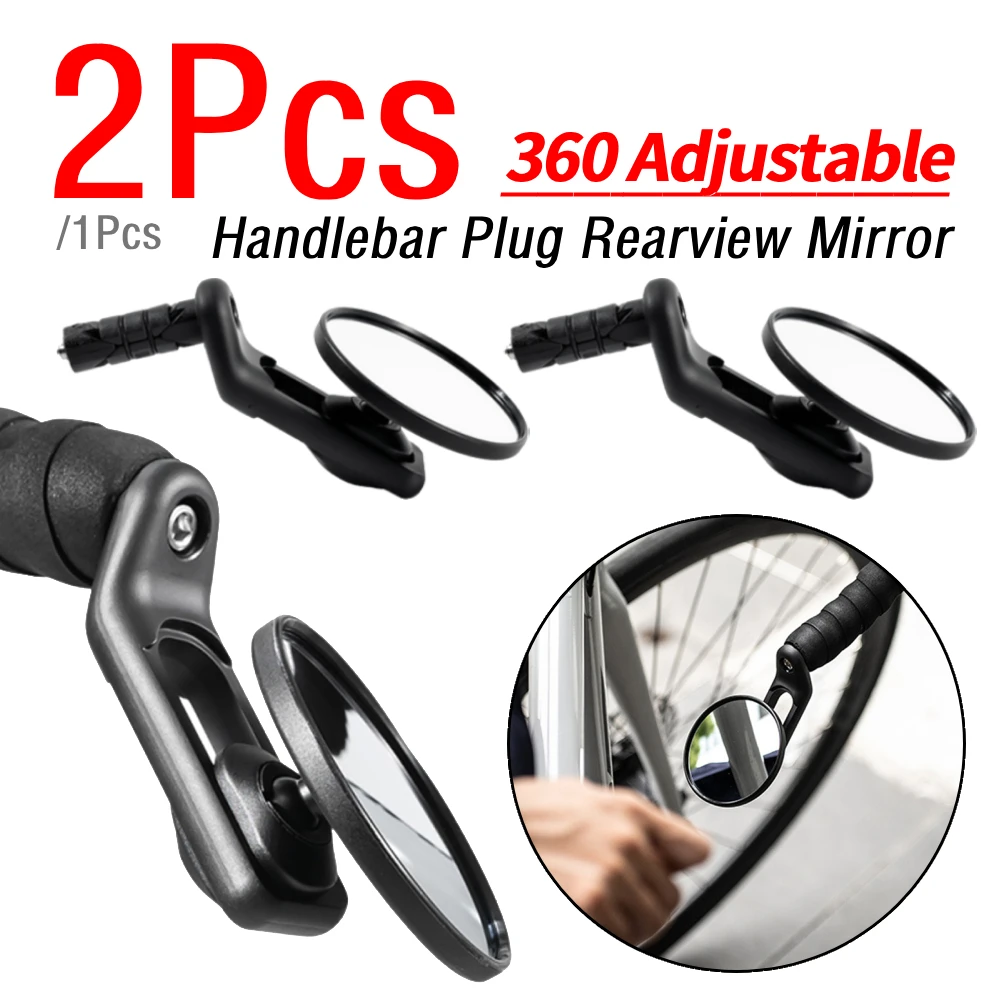 

1/2Pcs 360 Rotation Adjustable Universal Bicycle Mirror Handlebar Rearview Mirror for Bicycle Motorcycle Cycling Accessories