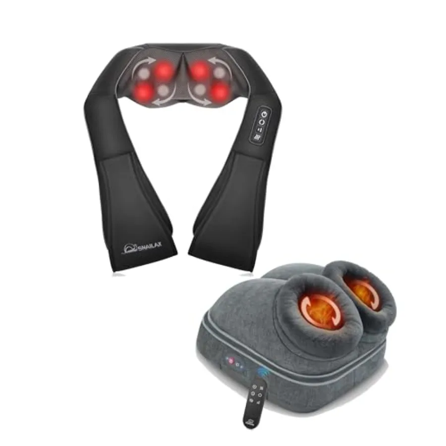 

Snailax Shiatsu Foot Massager with Heat for Foot Relief and Neck Shoulder Massage in Black with Deep Tissue Kneading and Adjust