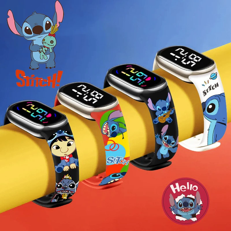 

Disney Stitch Children's Cartoon Anime Character Luminous Bracelet Watch LED Touch Waterproof Clock Sports Gifts Christmas Toys