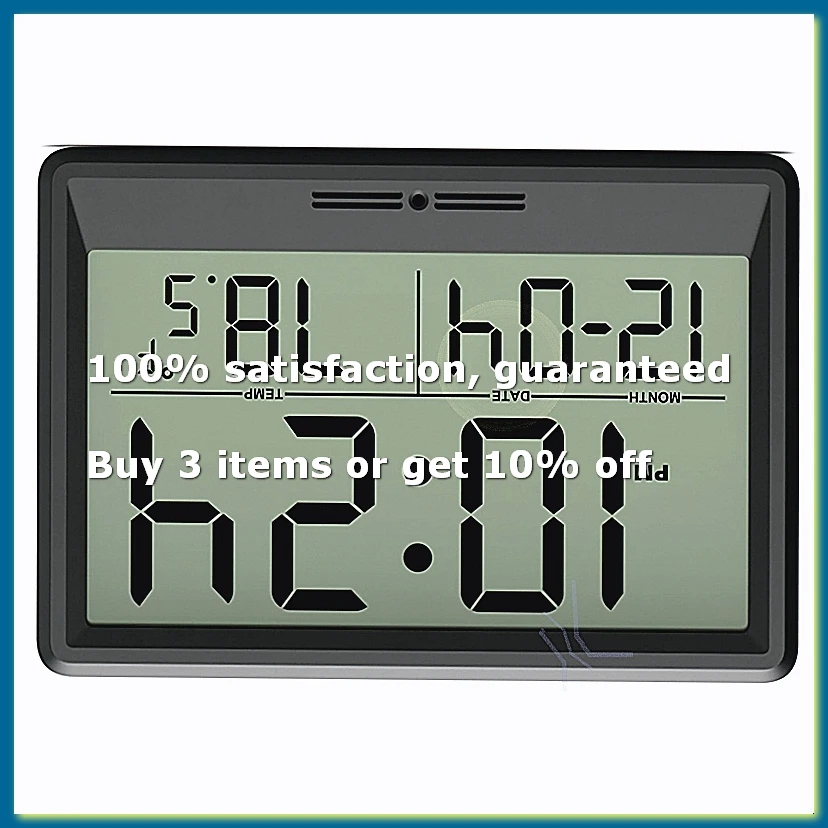 Digital Wall Clock Battery Operated, 8 Inch Small Wall Clock with Large Display, Temperature and Date,for Home, Office-A009