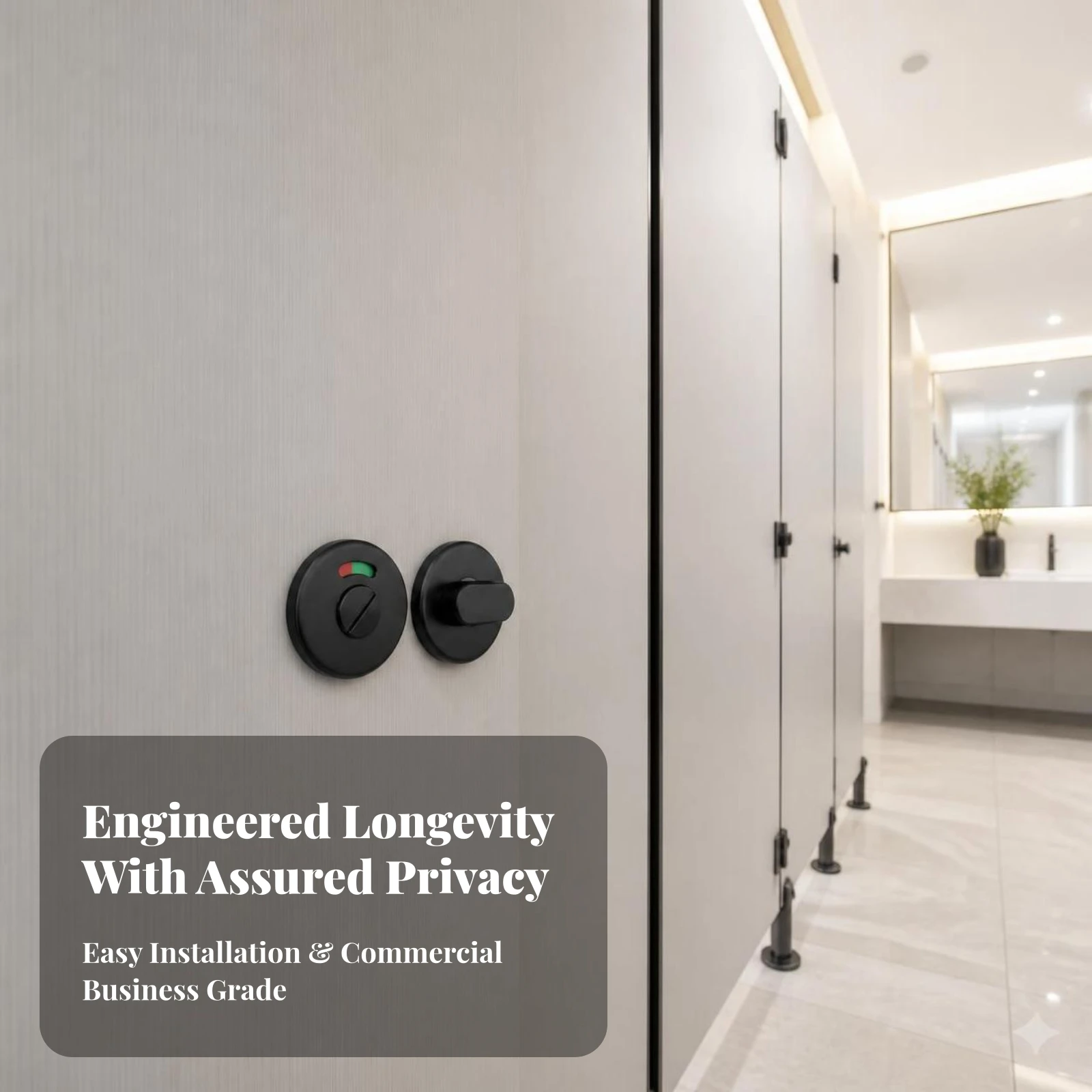 Restroom Partition Door Indicator Lock Surface Mounted Privacy Lock with Vacant Occupied Indicator Door Latch Anti-Rust Hardware