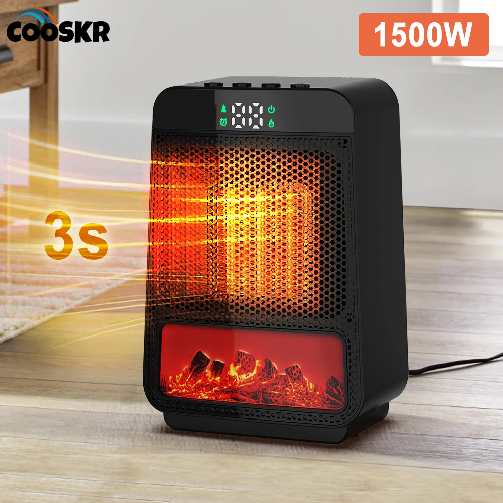 Fan Heater 1500W Heating Fans Portable Electric PTC Fan Heater Winter Home Office Rapid Heating Hot Air Blower Warmer Machine