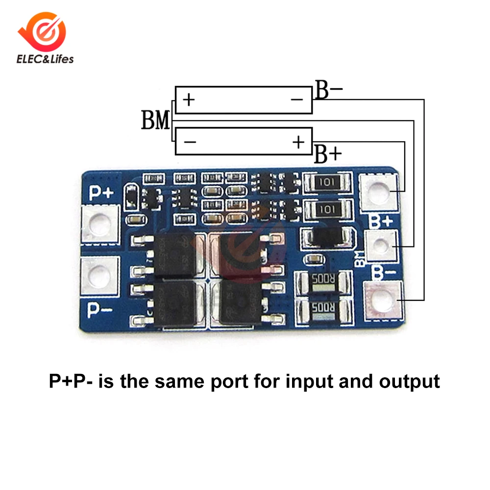 2S 10A 7.4V 18650 lithium battery protection board 8.4V balanced function/overcharged protection Good