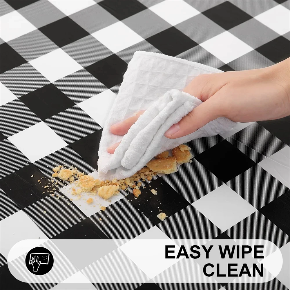 Homaxy Rectangle Table Cover Elastic Waterproof Tablecloth Fitted Vinyl Tablecloth For Home Party Camping Table Cloth Outdoor - Image 3