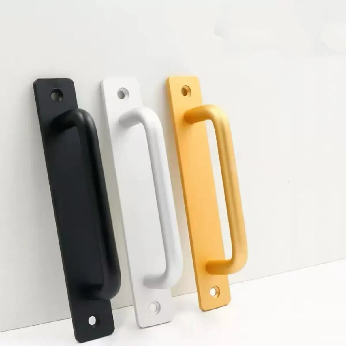 Door Handle Aluminum Alloy Pull Push Door Handle For Gate Toilet Door Punch-free Pulls Furniture Hardware
