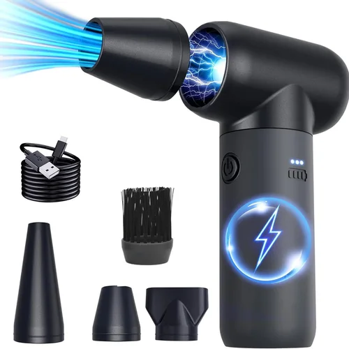 Plumero de aire eléctrico portátil, soplador secador de chorro de 180000RPM, 3 velocidades de viento, para coche, teclado, ordenador, limpieza, Camping