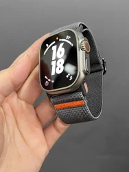 Strap For Apple Watch Band 49mm 46mm 45mm 44mm 40mm 41mm 42mm adjustable Nylon Bracelet correa Series 9 10 5 4 6 7 8 SE ultra 3