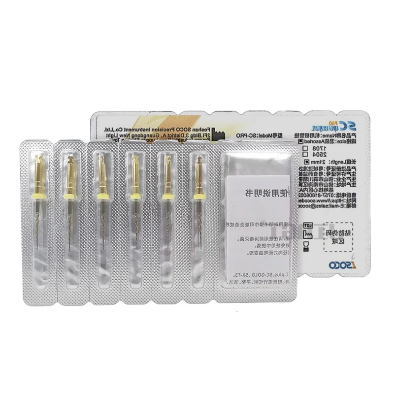 6 pçs/caixa SOCO Pro arquivo de canal radicular dental arquivo rotativo de níquel-titânio ativado por calor