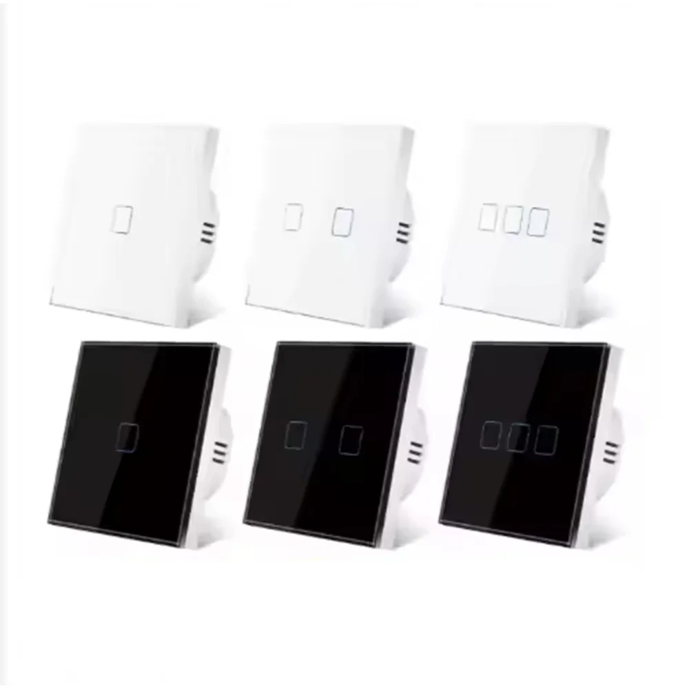 SIXWGH-interruptor de pared inteligente moderno, 1/2/3 entradas, vidrio templado ignífugo Total, interruptor de luz sensible al tacto, interruptores de Control remoto
