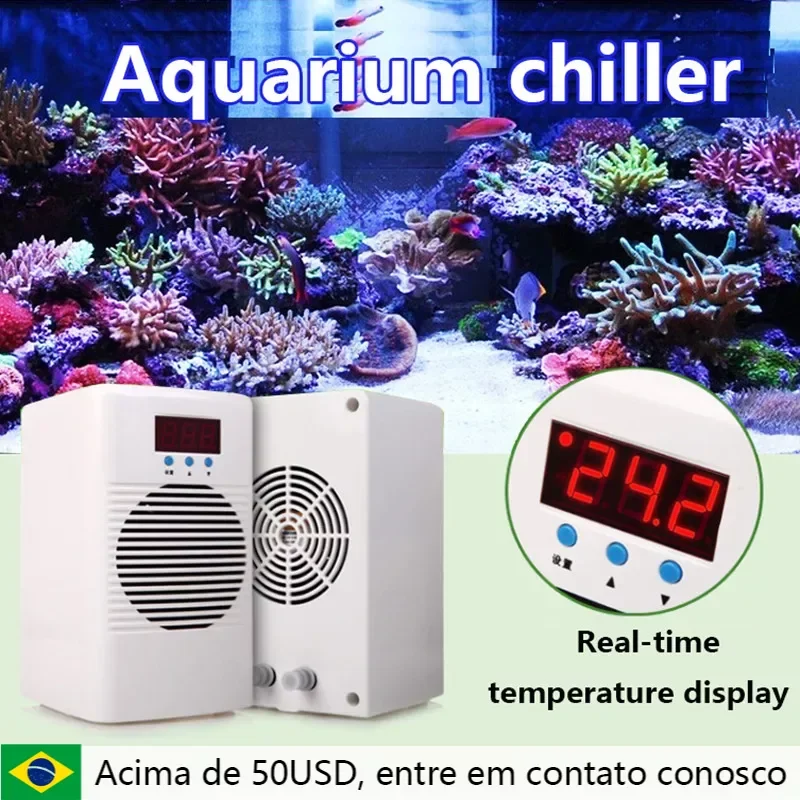 

110-240V Water Cooler & Warmer Aquarium Chiller For Below 20L 30L Marine Tank Coral Reef Shrimp Tank Water Temperature