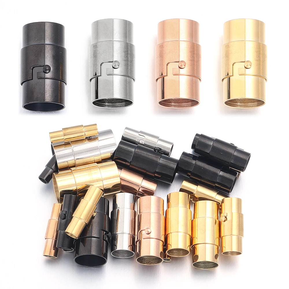 1 個の強力な磁気クラスプとロック機構付きレザーコードエンドキャップコネクタ DIY ブレスレットネックレスジュエリー作成用