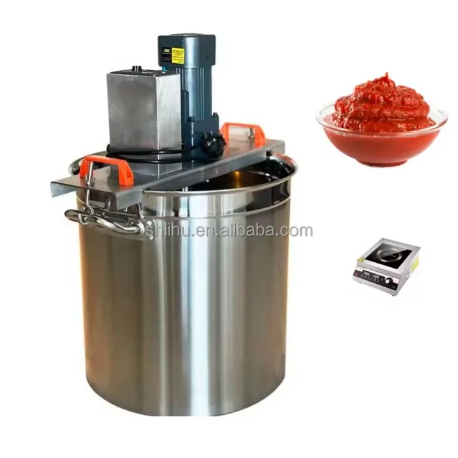 industrial vegetable strawberry mango jam sauce hot soup cooking cooker mixer frying processing dispenser making machine