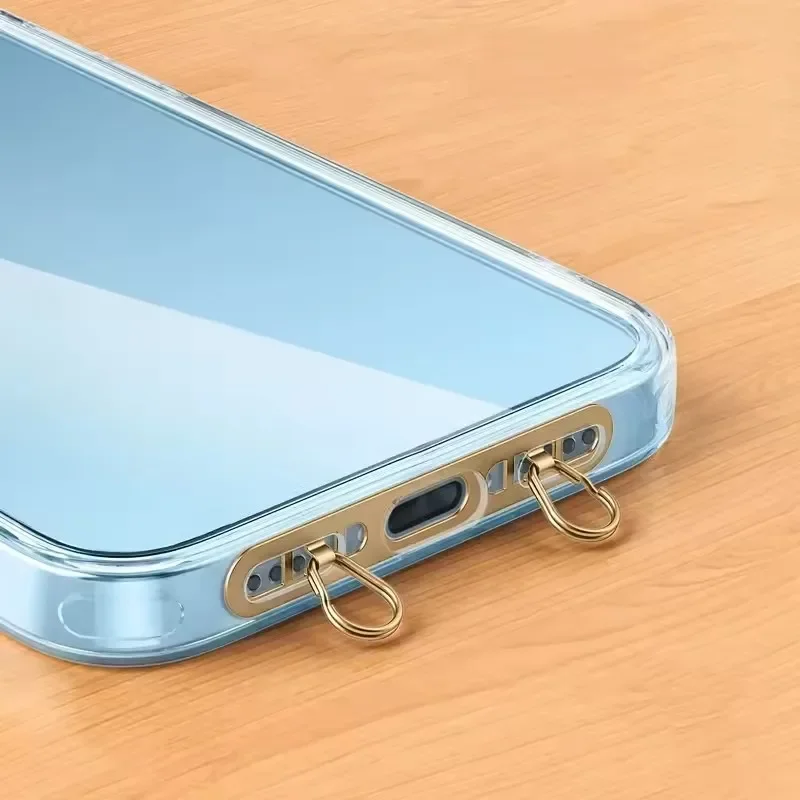Nieuwe ultradunne metalen telefoonkoord pakking patch roestvrij staal stevige ophangkoord clips mobiele telefoon veiligheid connector accessoires