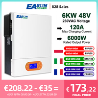 EASUN POWER 4KW 6KW Hybrid Inverter Off Grid Pure Sine Wave Wifi Inverter 24V 48V 230V Output with MPPT 120A Solar Charger