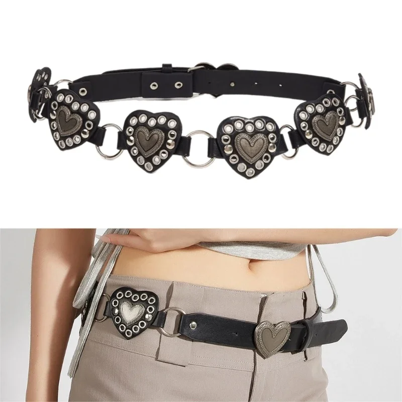 

Chain Belt For Women Waist Chain Belt Heart Chain Belly Chain For Dress Western Carvings Belt Carvings Waist Chain