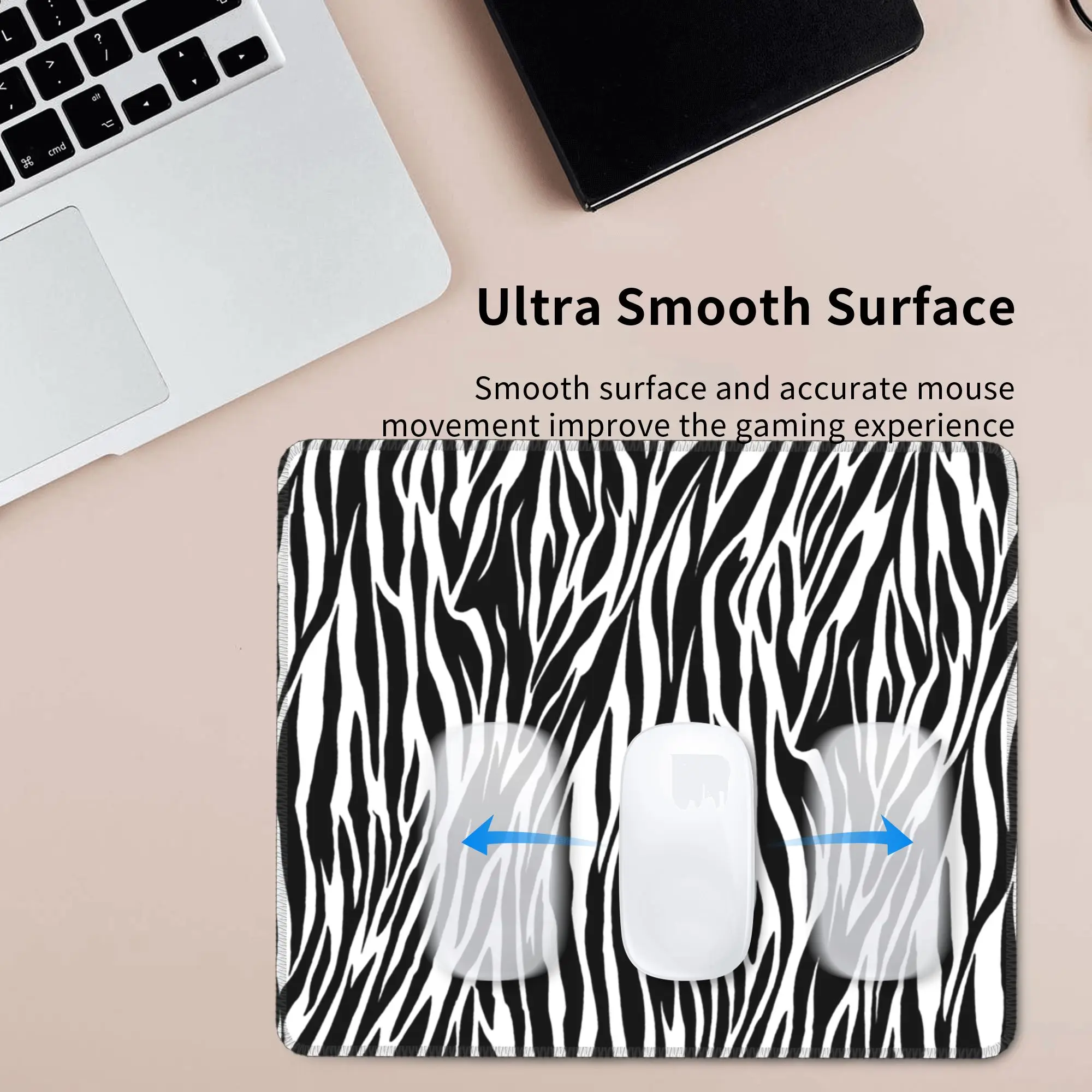 Liquid Black White Zebra Pattern Mouse Pad Computer Keyboard Mouse Mat Gamer PC Laptop Desk Mat Office Table Mats