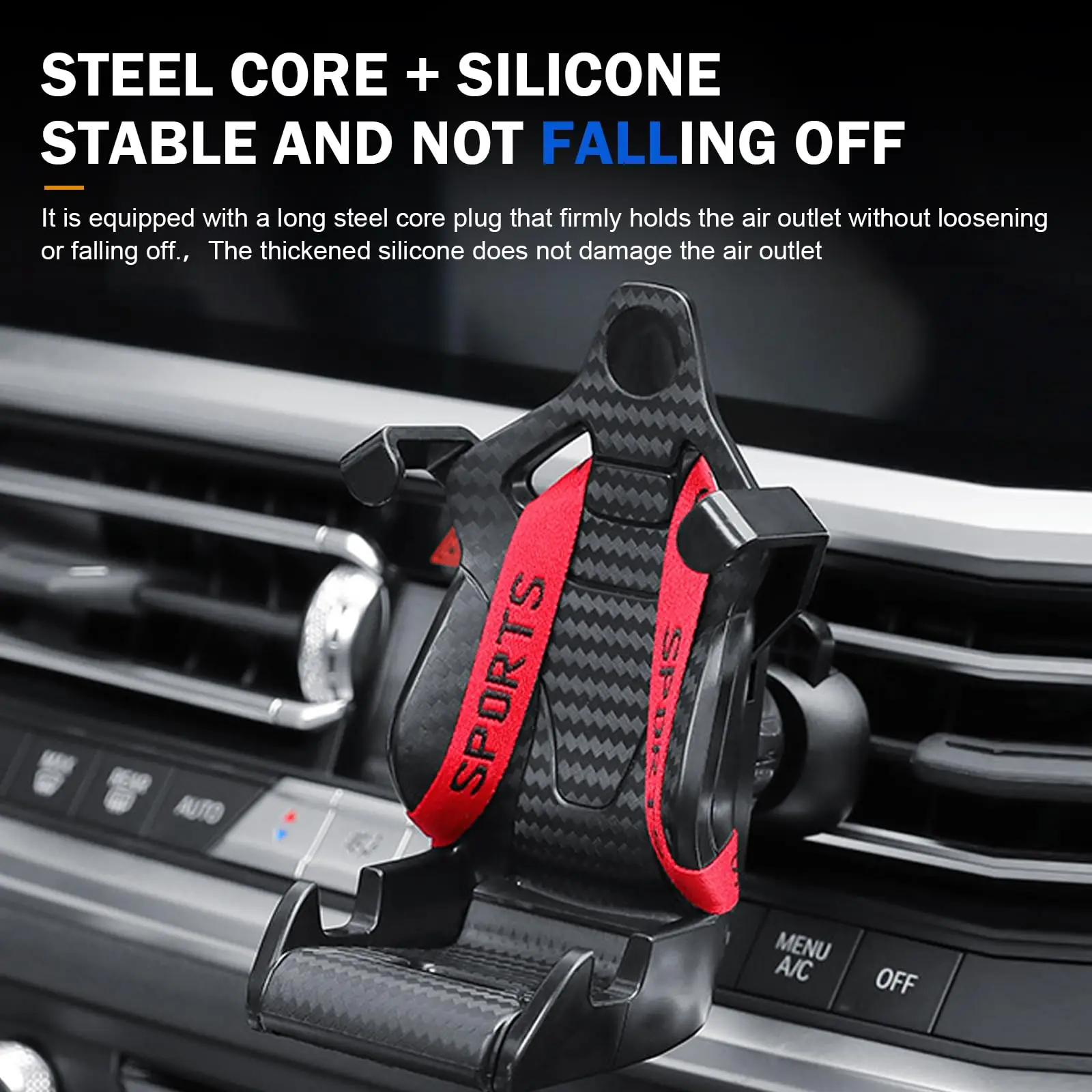Car Phone Holder Racing Seat Shape Auto Air Vent Mobile Phone Clip 360 Degree Rotatable Car Cellphone Rack For Car Interior