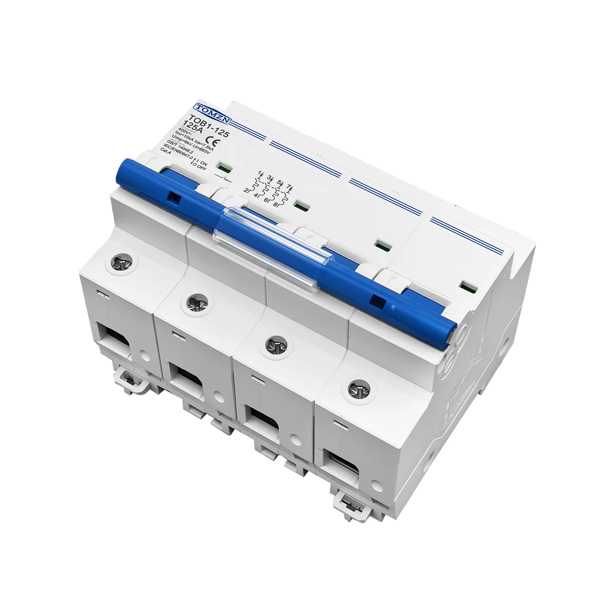 1P 2P 3P 4P 400V AC High-current MCB 80A 100A 125A Circuit Breaker Switch 35MM Din Rail Short-circuit Overload Protection 10kA