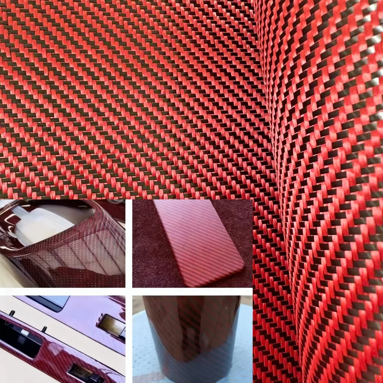 

3K 200gsm 2x2 Red Blue yellow Kevlar & Carbon fiber mixed Fabric Twill 20" / 50cm Aramid fiber Hybrid Carbon Kevlar Cloth