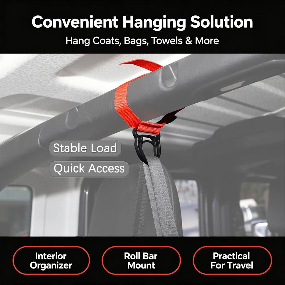 Roll Bar Coat Hanger Hook Kit for Jeep Wrangler Unlimited CJ YJ LJ TJ JK JKU JL JLU 4XE Gladiator JT Clothes Rack Accessories