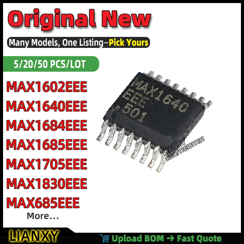 MAX1705EEE MAX1685EEE MAX1684EEE MAX685EEE MAX1602EEE MAX1640EEE MAX1830EEE MAX1706EEE MAX1775EEE SSOP-16 OP AMP New Original