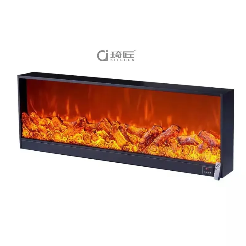 LED Heater Electric Fireplace 800mm Multimedia Bluetooth Music Model 2D Electric Fireplace Simulation Flame Fireplace