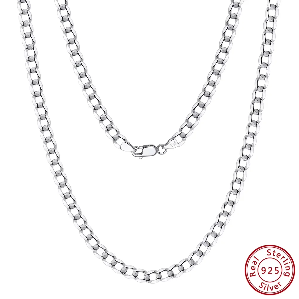 ORSA JEWELS Halskette aus 925er-Sterlingsilber, italienische 3 mm/5 mm kubanische Gliederkette für Damen und Herren, modische Party-Halskette, Schmuck SC60