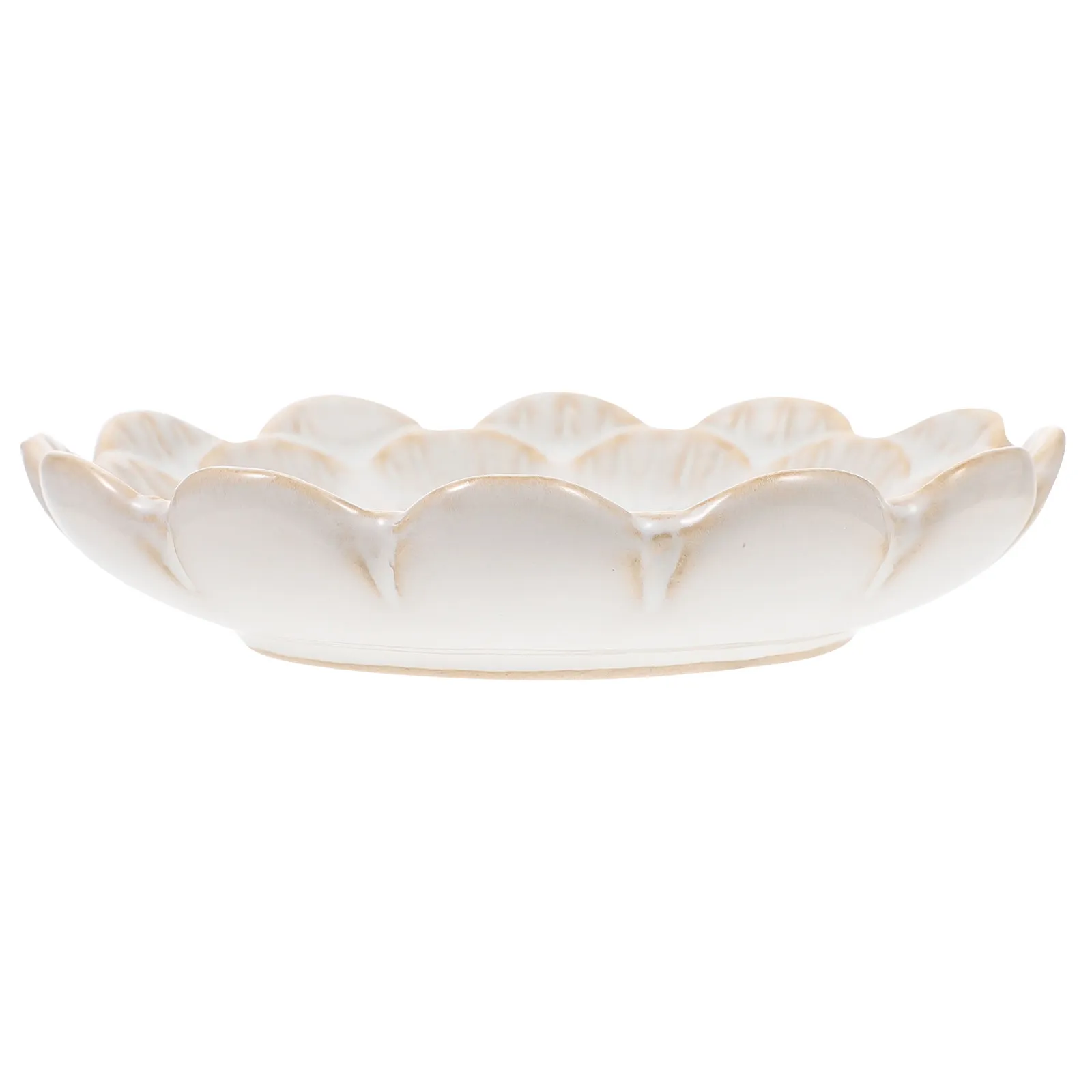 Ceramic Flower Shape Snack Dish Sauce Seasoning Condiment Plate Durable Easy Clean Tableware