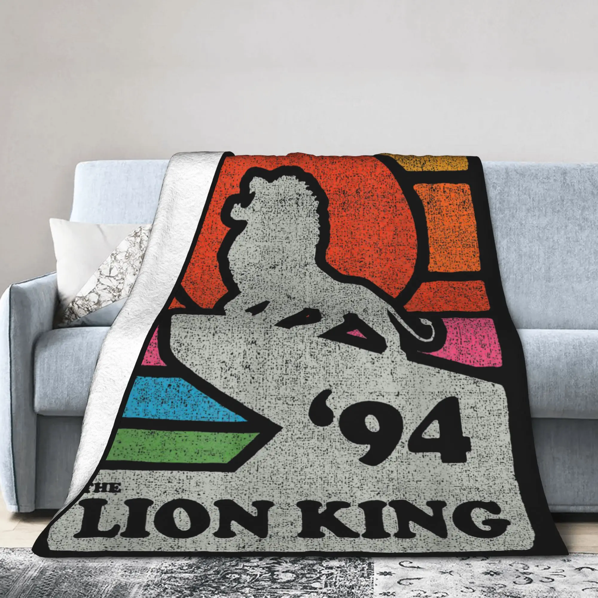 

The Lion King Blankets Flannel Summer Pride Rock Retro Line Lightweight Thin Throw Blanket for Bed Couch Plush Thin Quilt